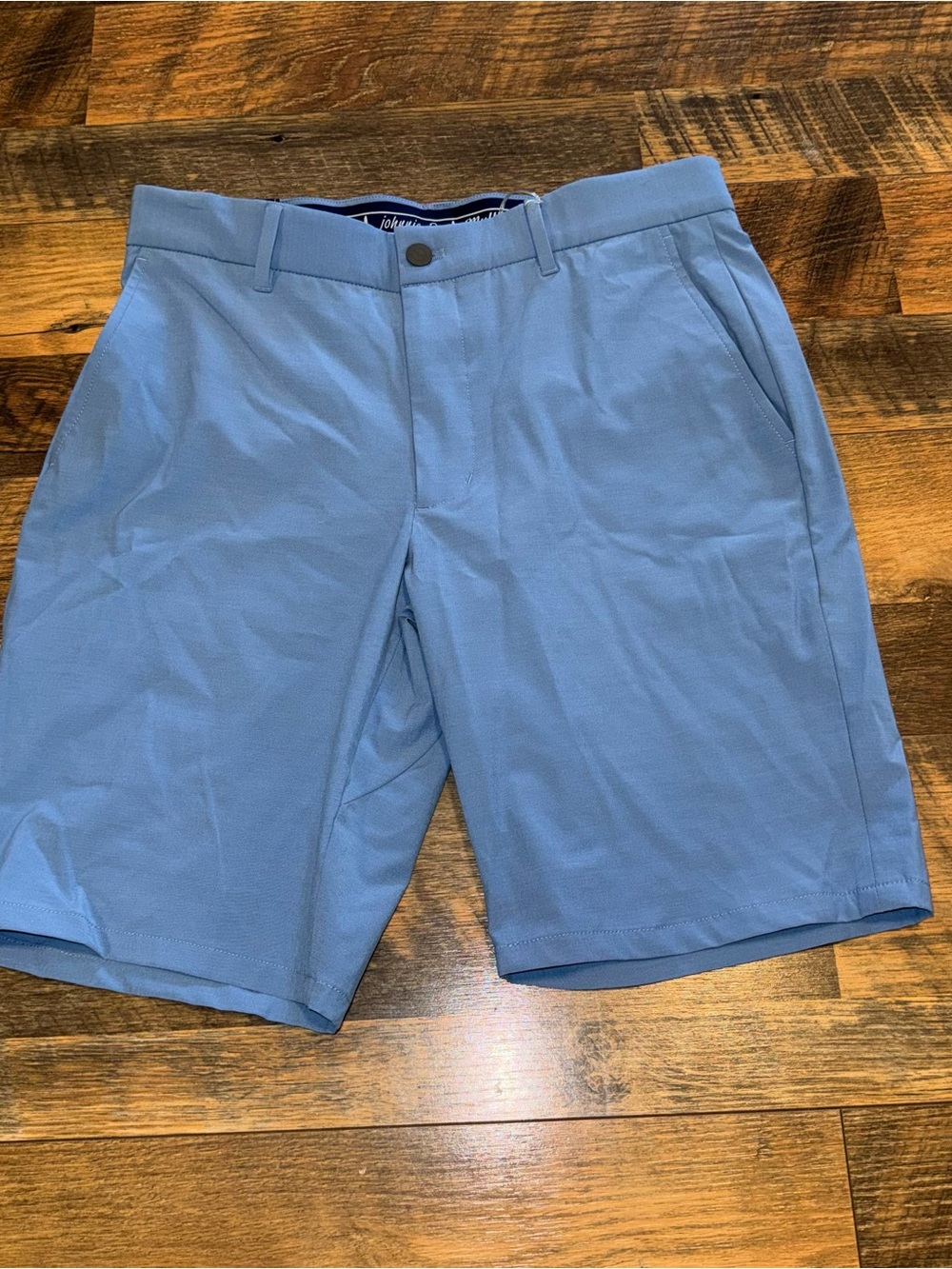 johnnie-O Light Blue Flat Front Performance Shorts